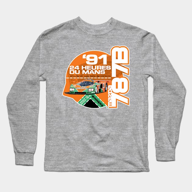 Retro Le Mans 24 Hours T-Shirt - Mazda 787B Group C2 Design Long Sleeve T-Shirt by funkymonkeytees